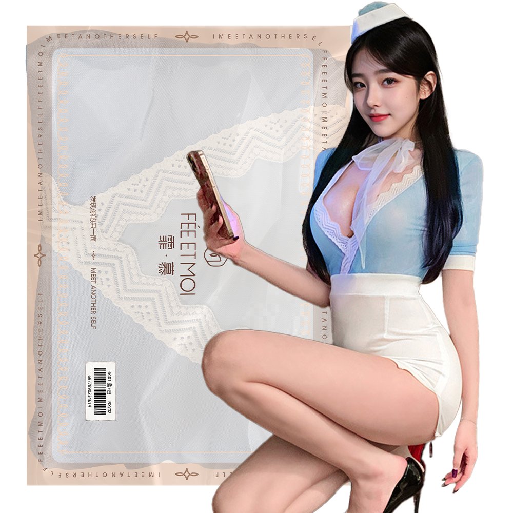今夜情趣-甜蜜航線深V包臀空姐服-6401