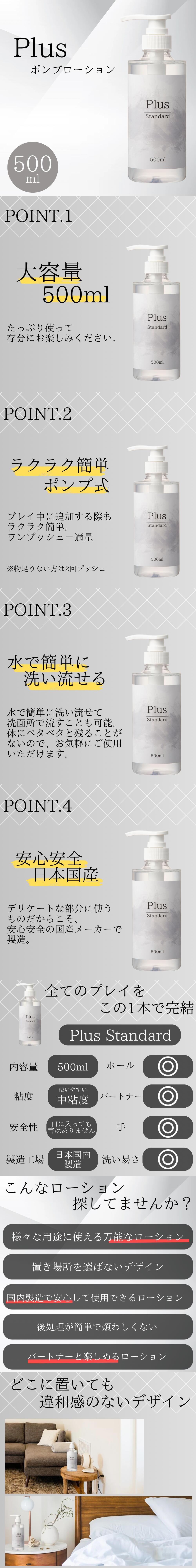 今夜情趣-Plus 自然標準型潤滑液-500ml