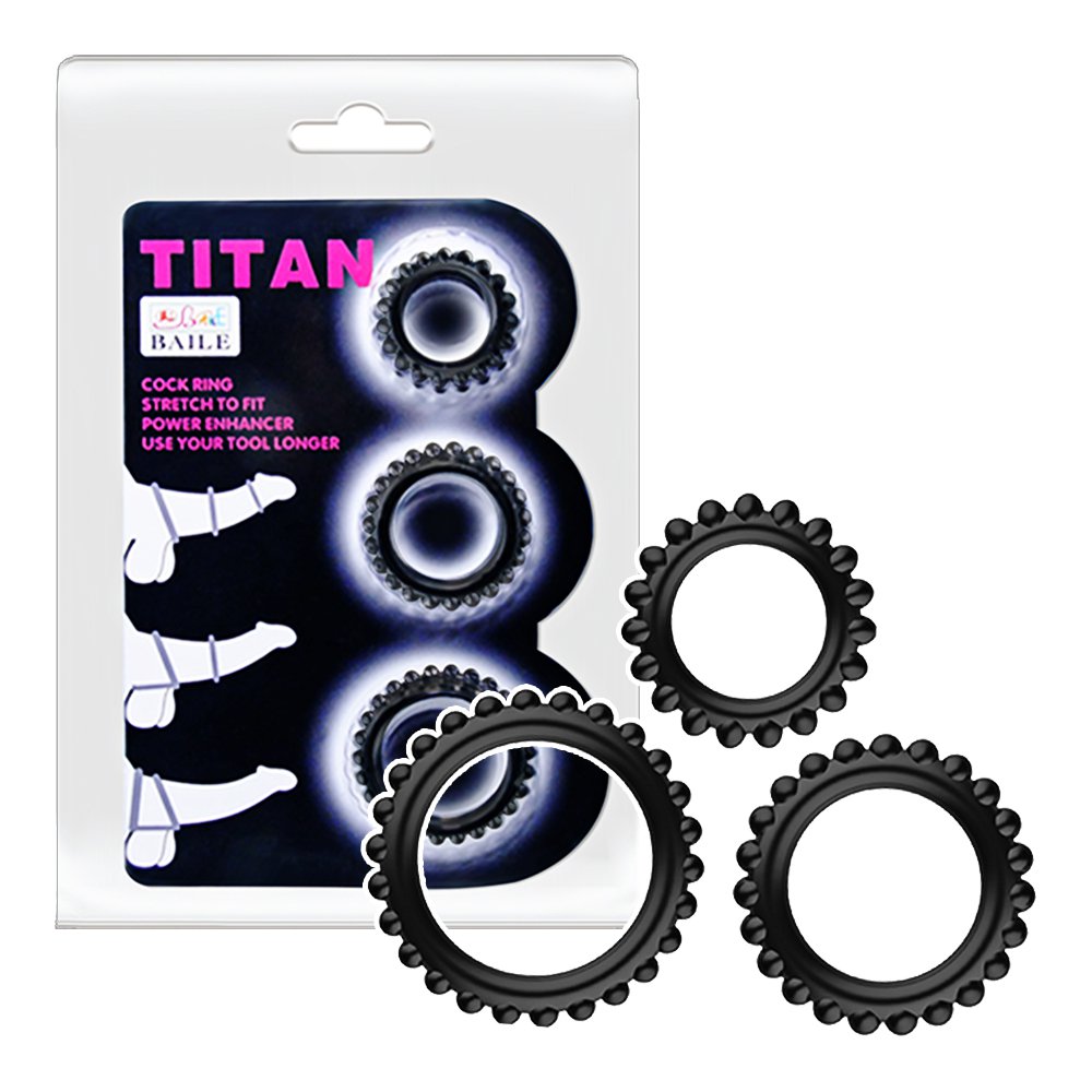 今夜情趣-TITAN猛男聚能矽膠環(桃)-3入