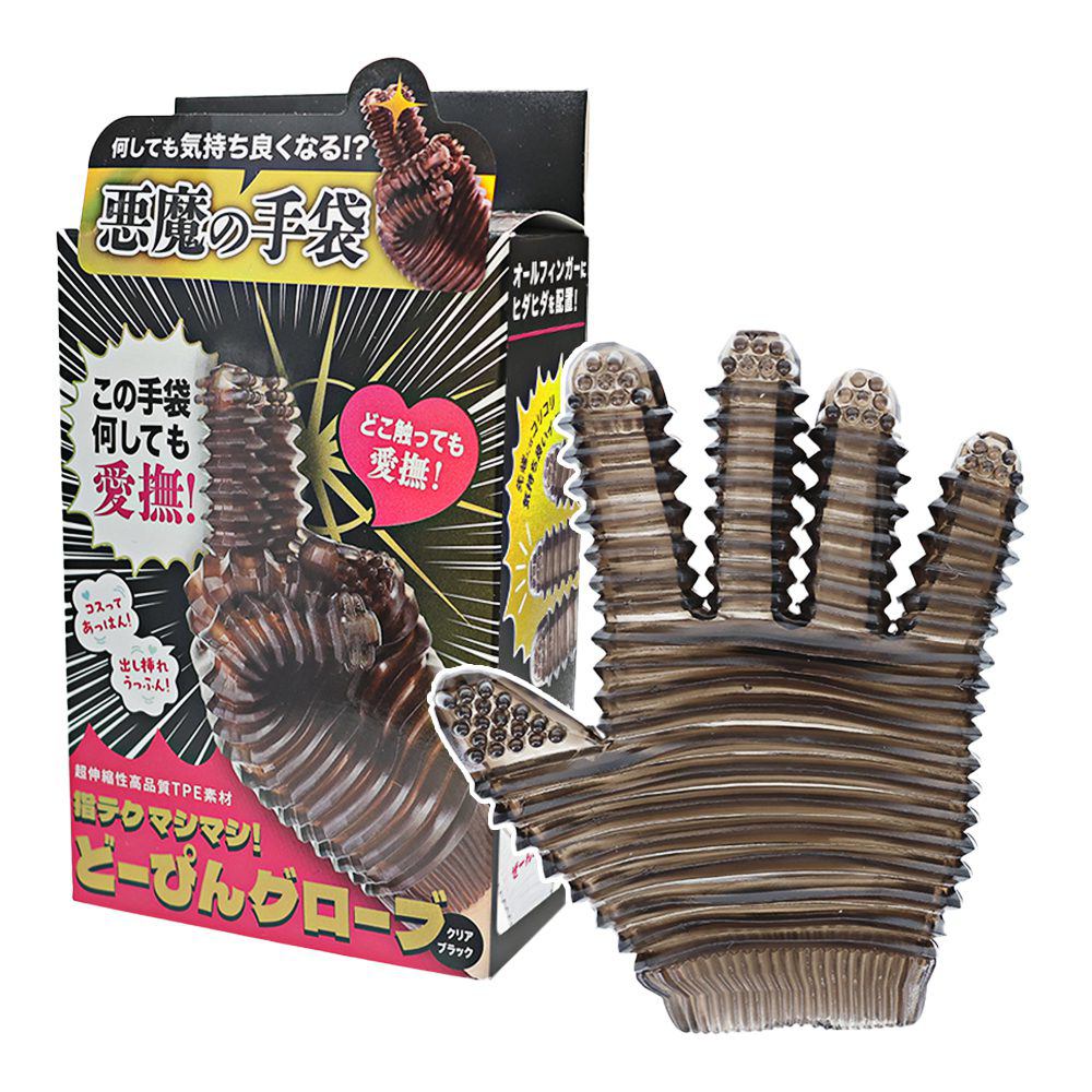 今夜情趣-惡魔の愛撫手凸點螺紋-黑色