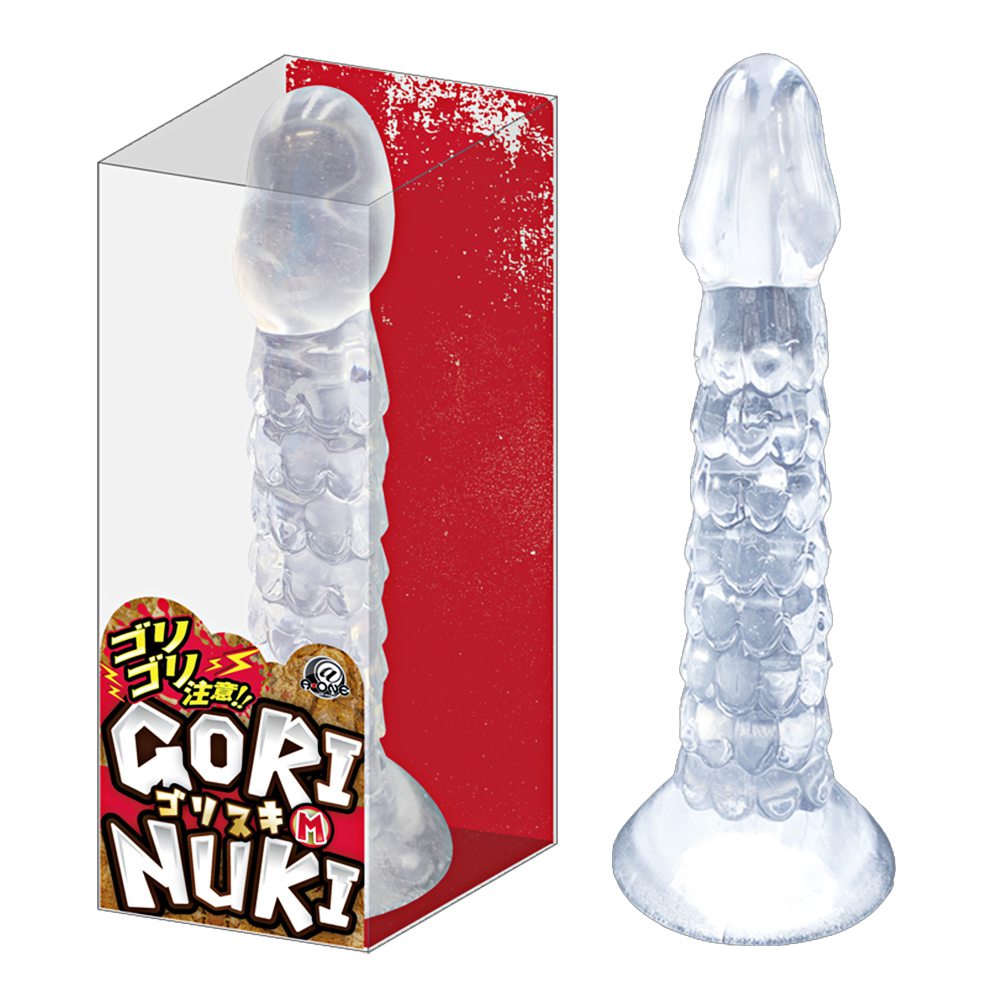 今夜情趣-先端鱗狀透明吸盤按摩棒-M