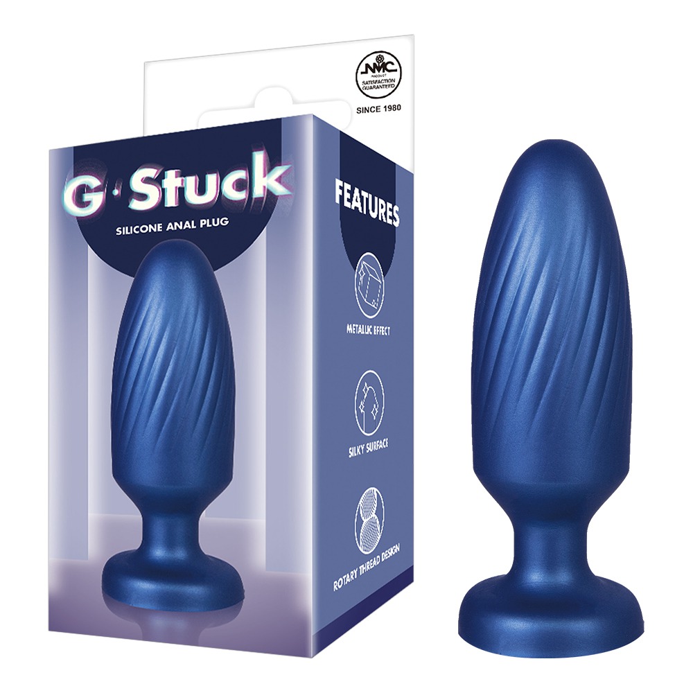 今夜情趣-G-Stuck 4吋矽膠後庭塞-藍