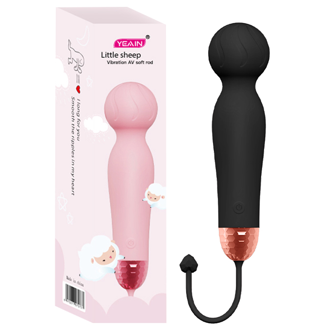 YEAIN - 小綿羊10頻脈衝AV震動按摩棒-黑 (單入)-1入