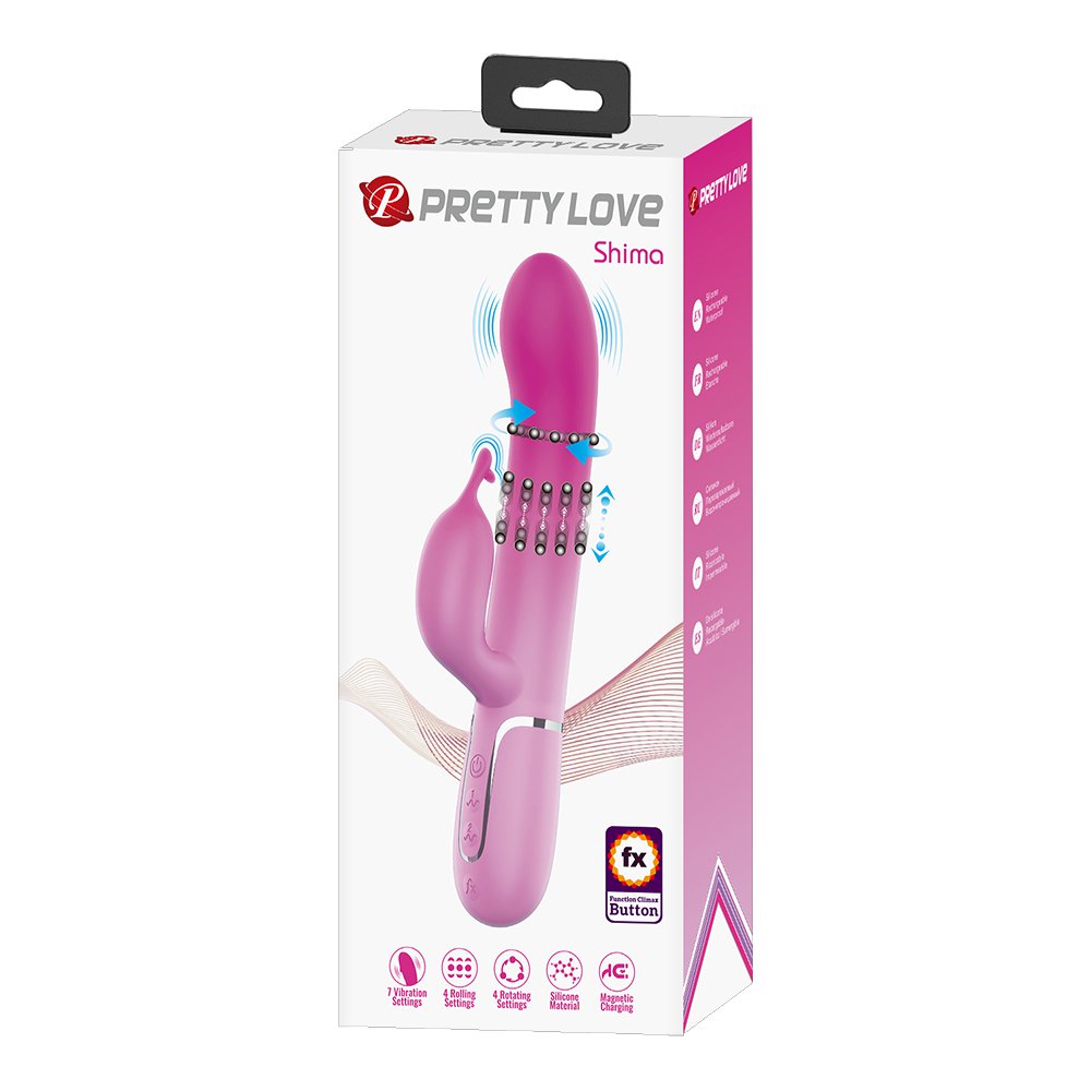 今夜情趣-詩瑪4x4x7頻旋轉滾珠震動棒