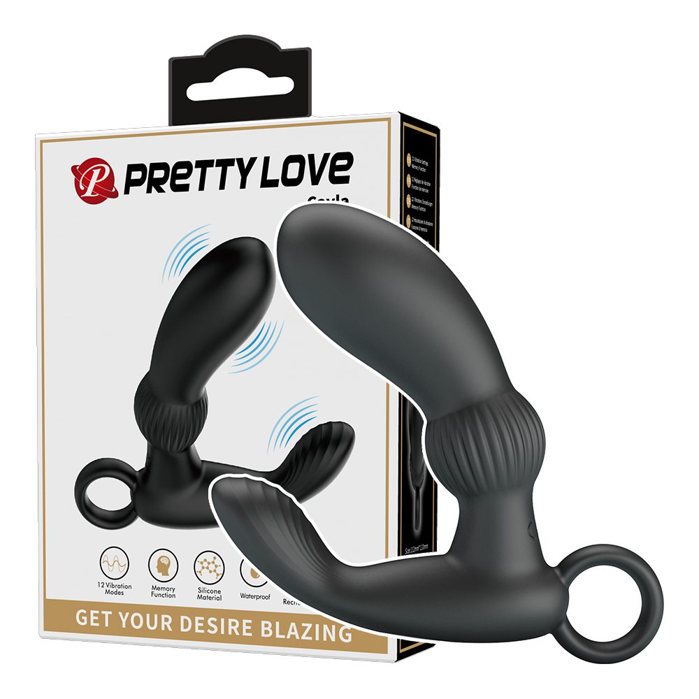 今夜情趣-凱拉12V雙點震動後庭前列腺-黑