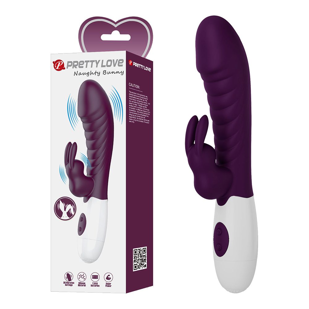 今夜情趣-頑皮兔30頻內外雙重強震棒-紫