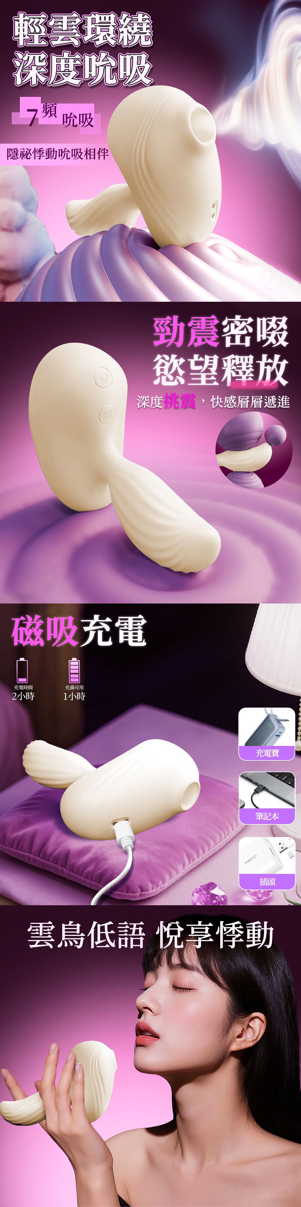 今夜情趣-云鳥7x12頻高潮智能吸吮震動器