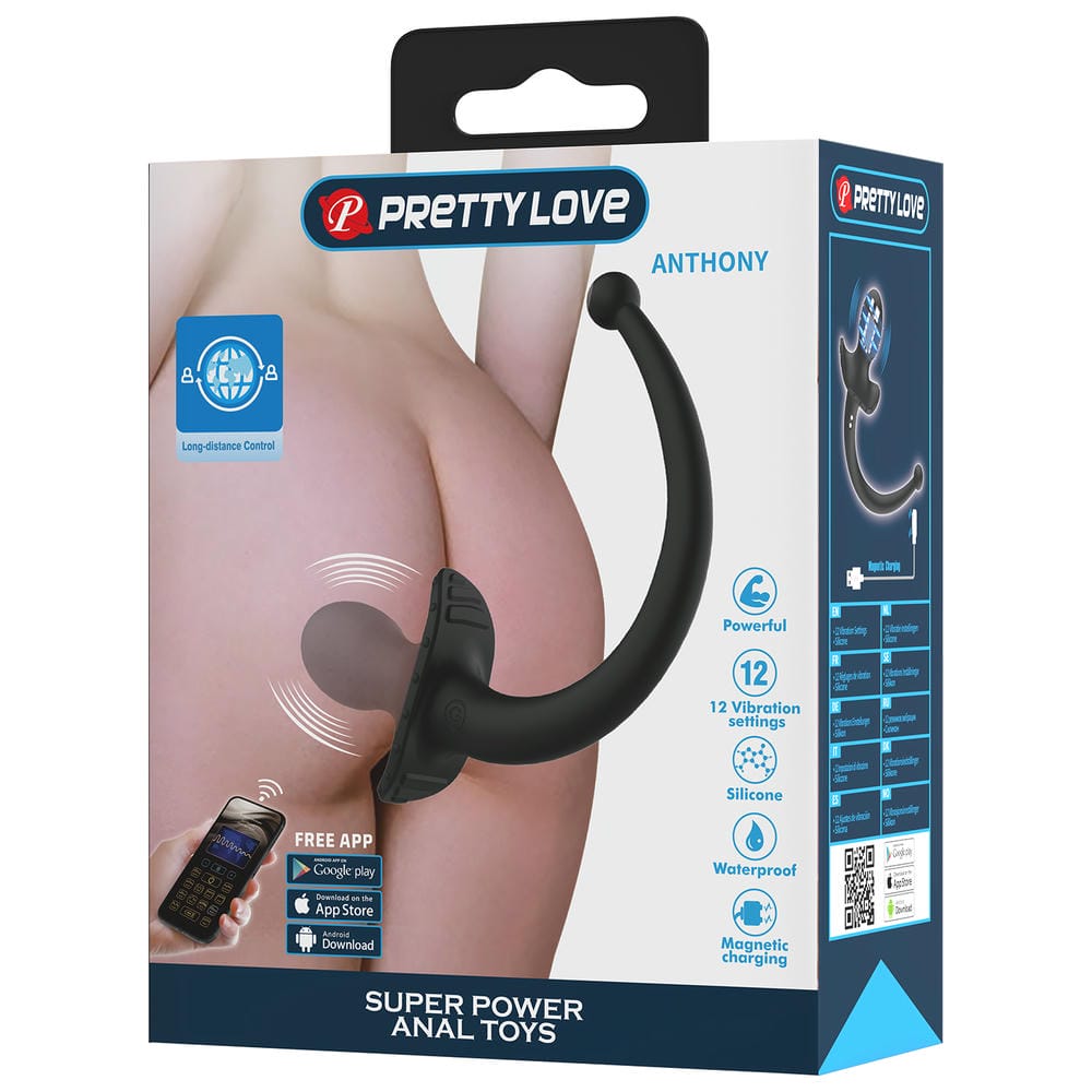 今夜情趣-安東尼智能12頻震動拉珠肛塞