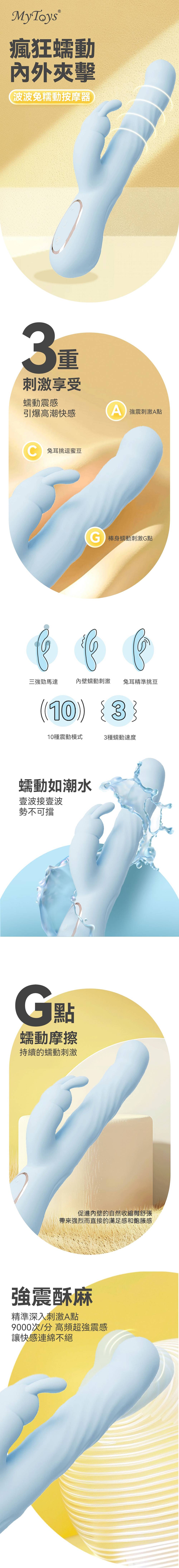 今夜情趣-波波兔3x10頻蠕動刺激震動棒