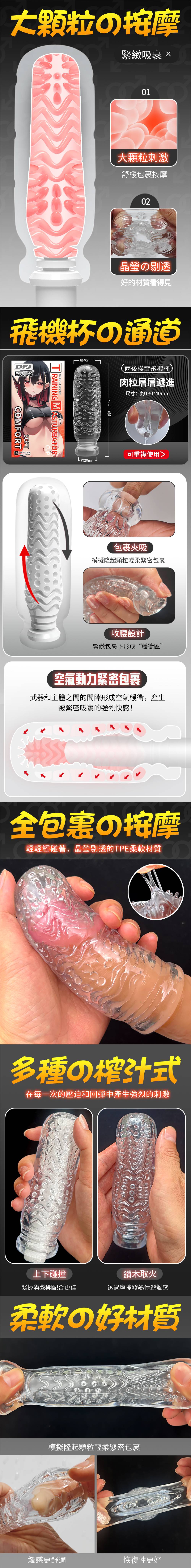 今夜情趣-雨后櫻雪晶透夾吸自慰器(橘)
