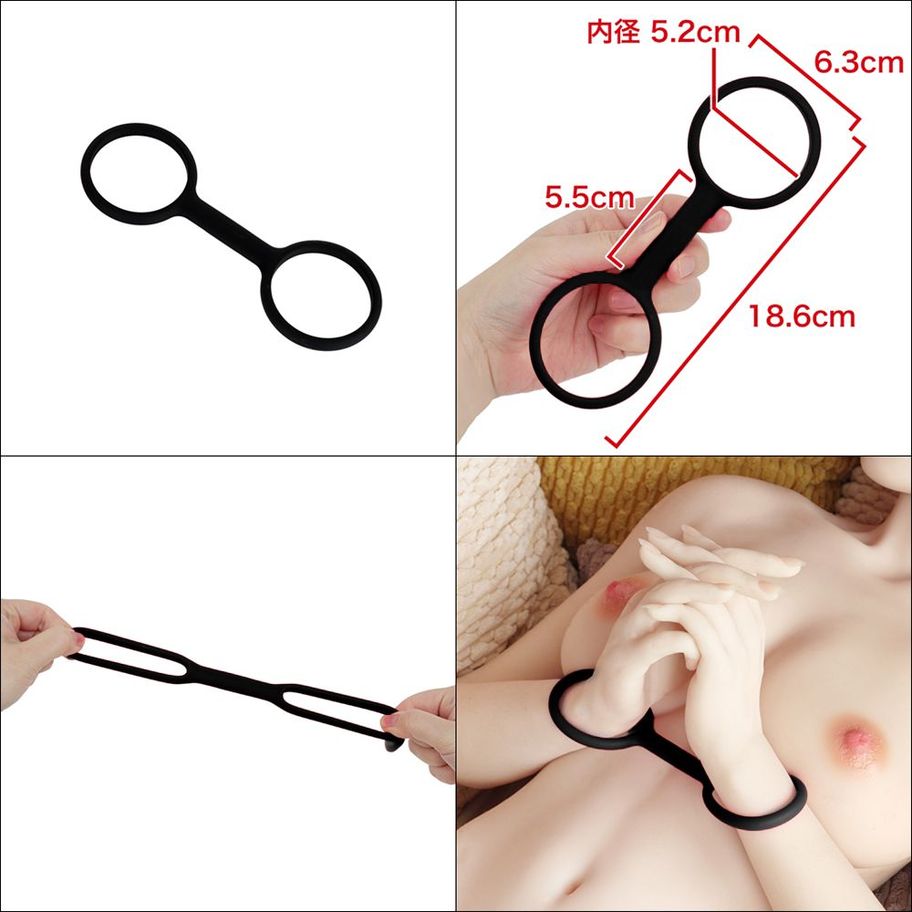 今夜情趣-BDSM遊戲簡易矽膠束縛手枷-黑