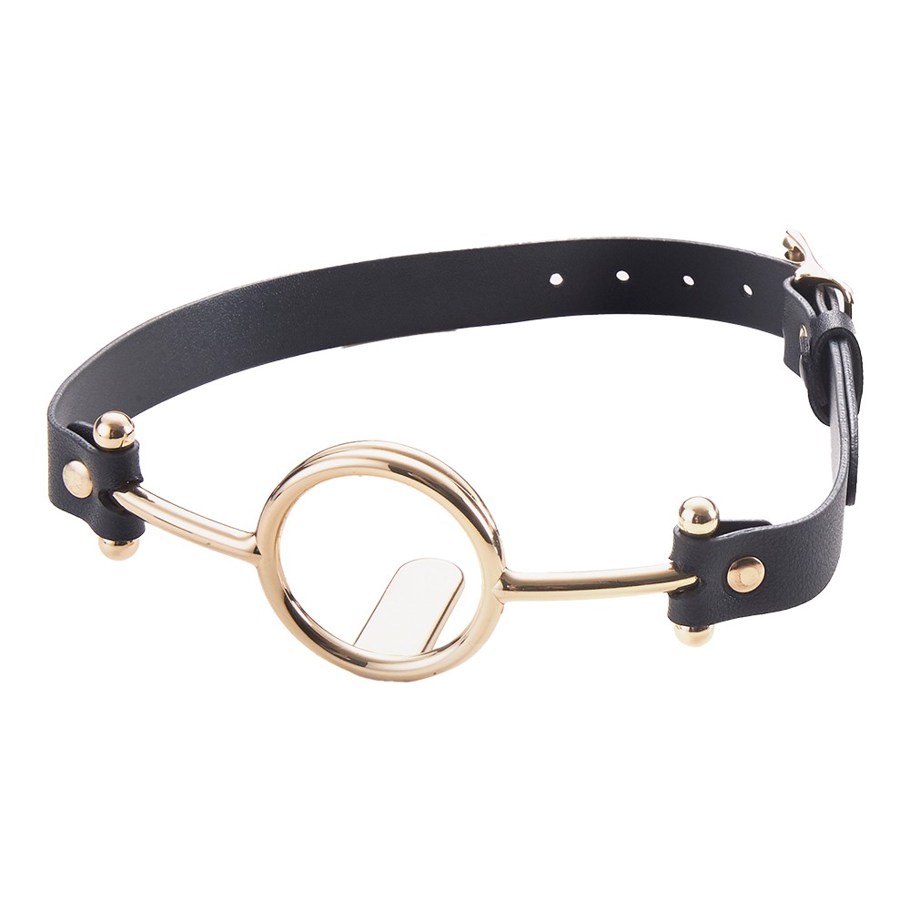 今夜情趣-金色禁錮張口壓舌O型口銜球-小