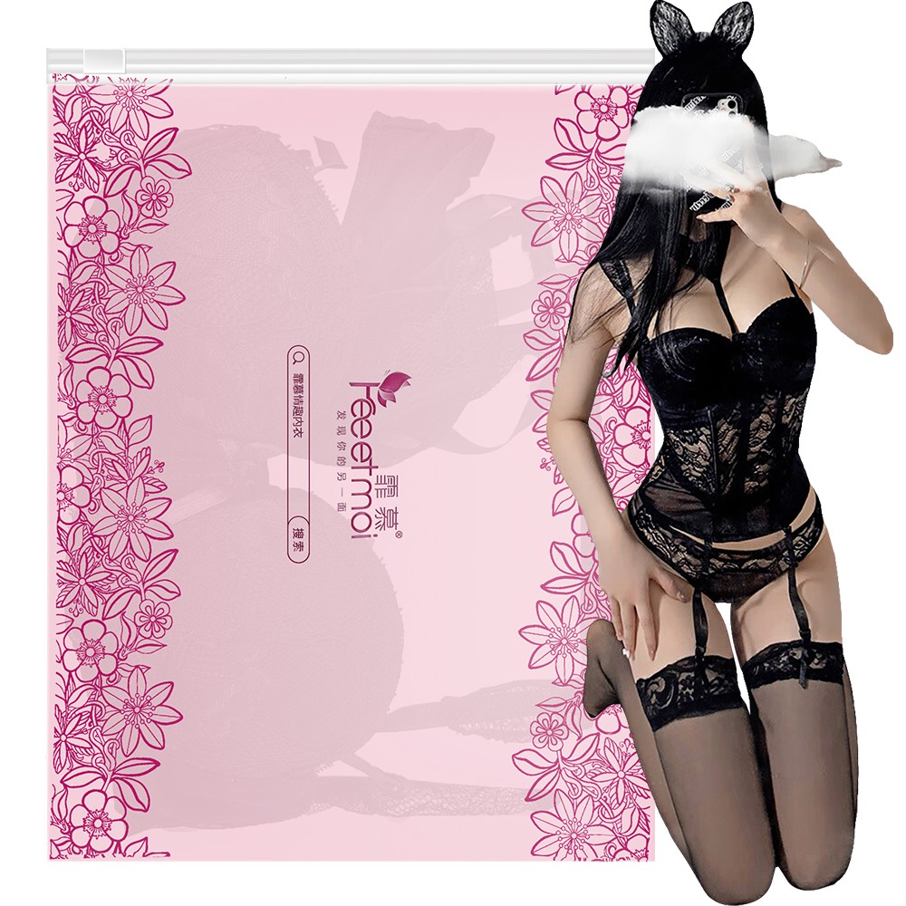 今夜情趣-蝴蝶結深V鋼圈馬甲7737-黑