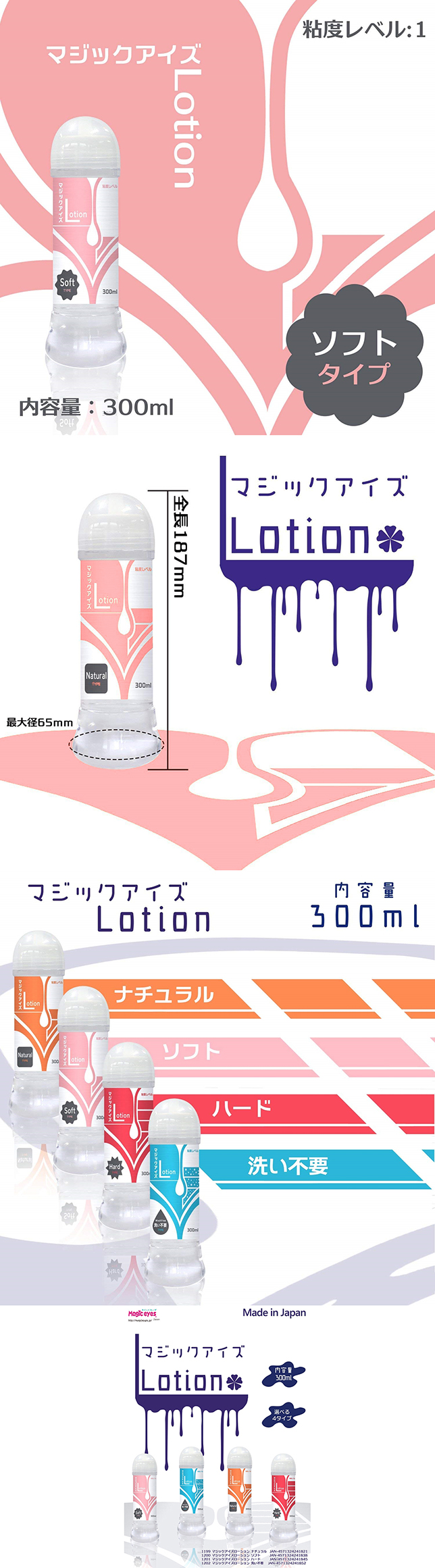 今夜情趣-Magic Eyes潤滑300ml(粉)-柔軟