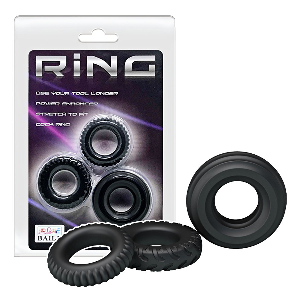 今夜情趣-RING猛男套裝矽膠套環-3入