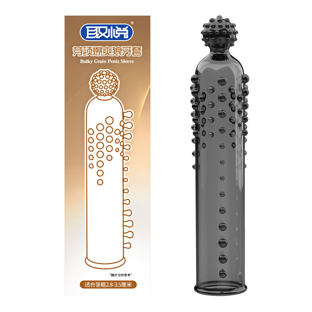 今夜情趣-芽鬚爆爽狼牙增長套-透明黑