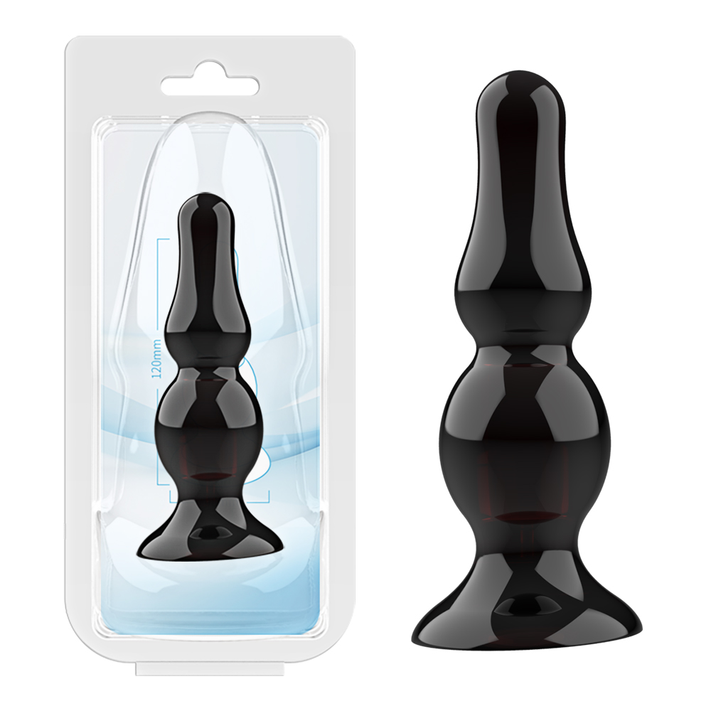 今夜情趣-圓潤高彈黑透吸盤肛塞-觸發