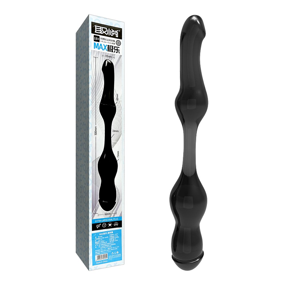 今夜情趣-MAX極樂雙頭超大肛塞-透明黑