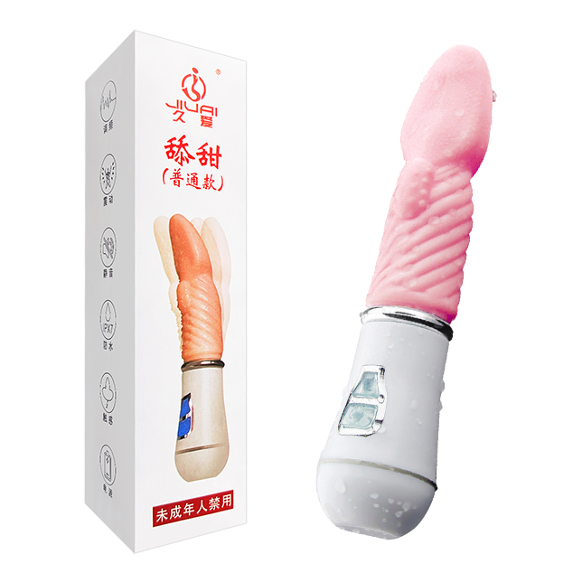 今夜情趣-舔舌搖滾12頻螺紋震動棒-膚