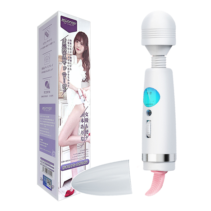 謎姬 - 颶風液晶舌舔震撼8頻AV震動棒 (單入)-1入