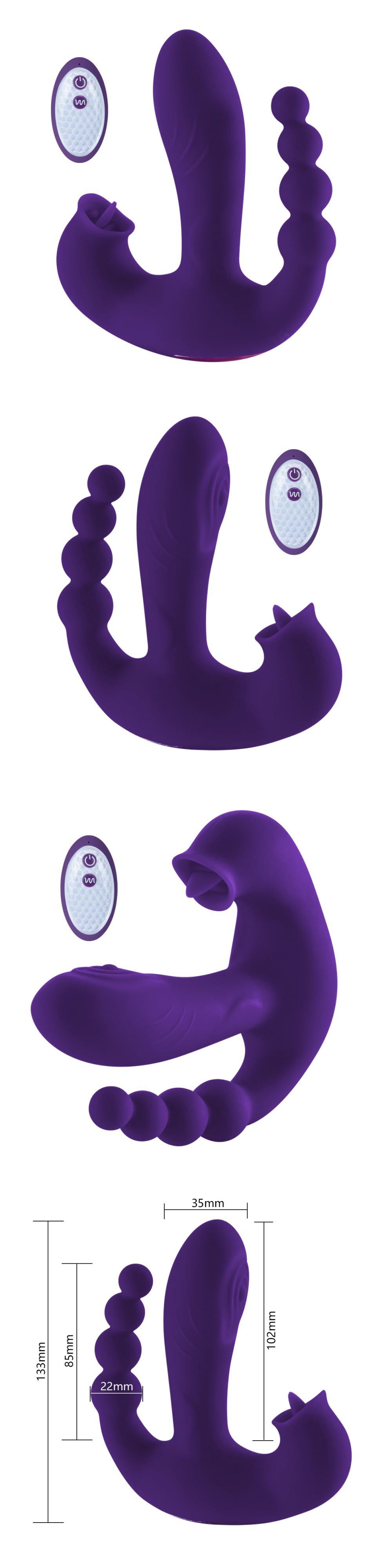 今夜情趣-舌舔拍打10頻雙馬達遙控雙震