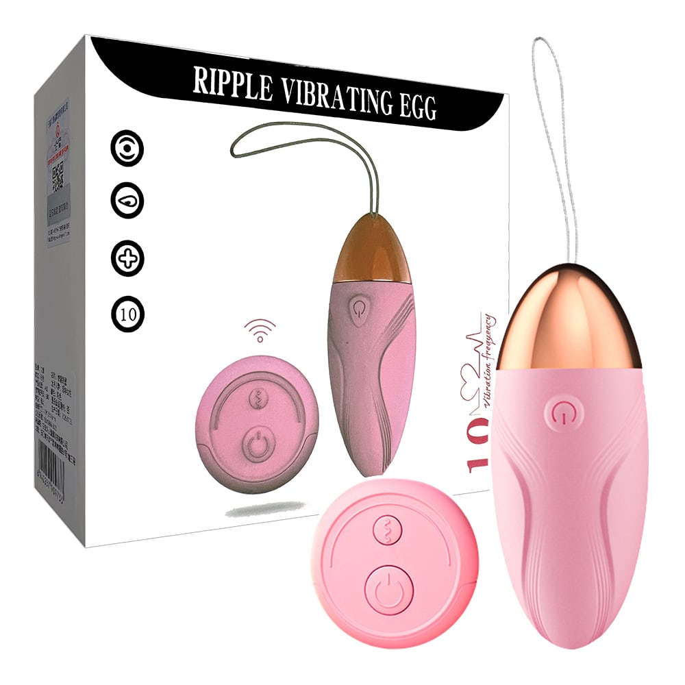 今夜情趣-惊潮10頻螺紋曲線遙控跳蛋-粉