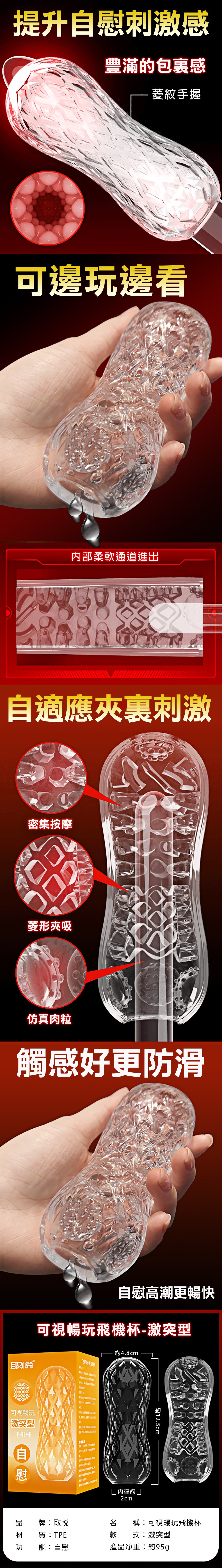 今夜情趣-可視暢玩晶透飛機杯-激突型