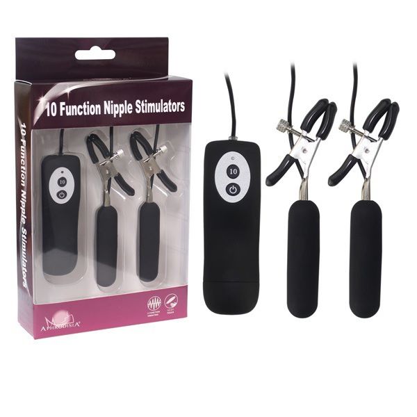 今夜情趣-升天の快感10頻震動乳頭夾-黑